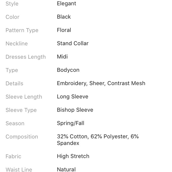 🌹HP🌹SHEIN 1 left: XS ♥️ Black Floral Dress♥️ - Picture 5 of 6